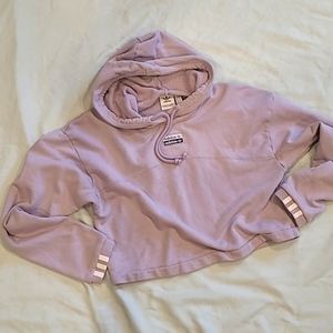 Adidas cropped pullover loose hoodie pale purple szS almost new